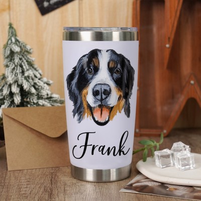 Tumbler personnalisés avec portrait d'animal de compagnie, cadeau d'anniversaire ou de Noël pour les amoureux des animaux