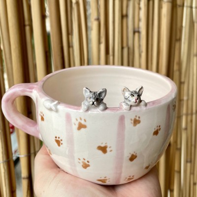 Mug personnalisé avec figurine d'animal de compagnie Cadeau d'anniversaire Cadeau de Noël pour les amoureux des animaux de compagnie