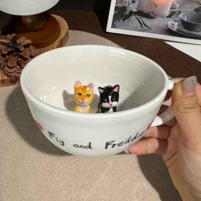 Mug personnalisé avec figurine d'animal de compagnie Cadeau d'anniversaire Cadeau de Noël pour les amoureux des animaux de compagnie