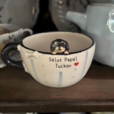 Mug personnalisé avec figurine d'animal de compagnie Cadeau d'anniversaire Cadeau de Noël pour les amoureux des animaux de compagnie