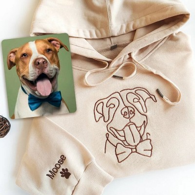 Sweat à capuche brodé personnalisé avec portrait d'animal de compagnie Cadeau pour les amoureux des animaux de compagnie