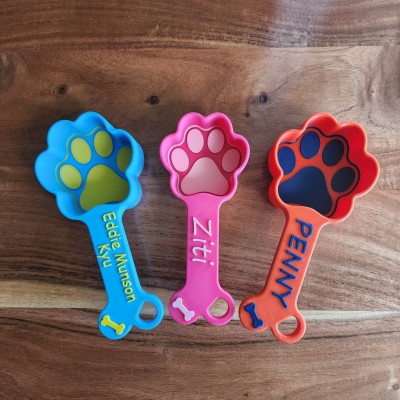 Pelle à nourriture personnalisée avec empreinte de patte de chien et nom, cadeau pour les amoureux des animaux