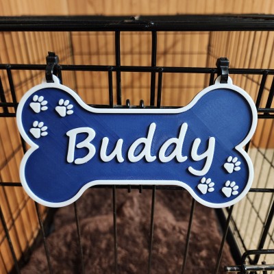 Panneau personnalisé en forme d'os pour chien avec nom, cadeau pour les amoureux des animaux