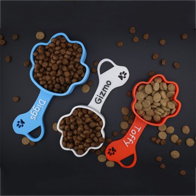 Pelle à nourriture personnalisée avec empreinte de patte de chien et nom, cadeau pour les amoureux des animaux