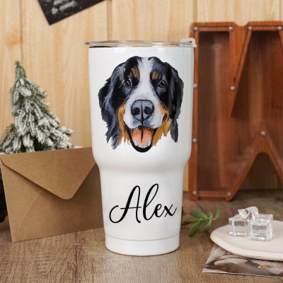 Tumbler personnalisés avec portrait d'animal de compagnie, cadeau d'anniversaire ou de Noël pour les amoureux des animaux