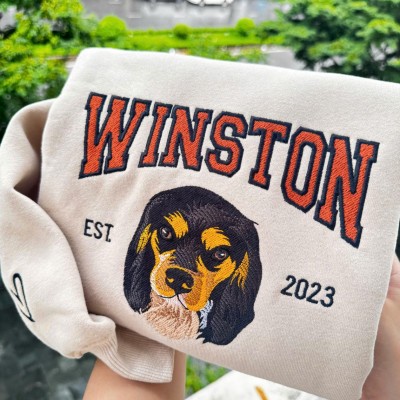 Sweat-shirt brodé personnalisé avec le visage et le nom de votre chien, cadeau souvenir pour les amoureux des animaux