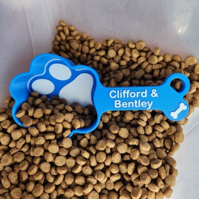 Pelle à nourriture personnalisée avec empreinte de patte de chien et nom, cadeau pour les amoureux des animaux