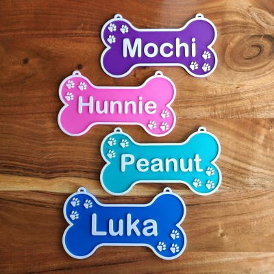 Panneau personnalisé en forme d'os pour chien avec nom, cadeau pour les amoureux des animaux
