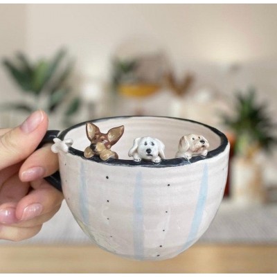 Mug personnalisé avec figurine d'animal de compagnie Cadeau d'anniversaire Cadeau de Noël pour les amoureux des animaux de compagnie